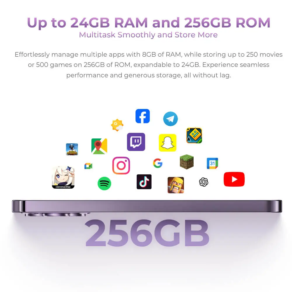 Oukitel P1 6.7-inch 5150mAh Battery 8.2mm Ultra-thin Body SmartPhone(8GB+256GB) - Image 7