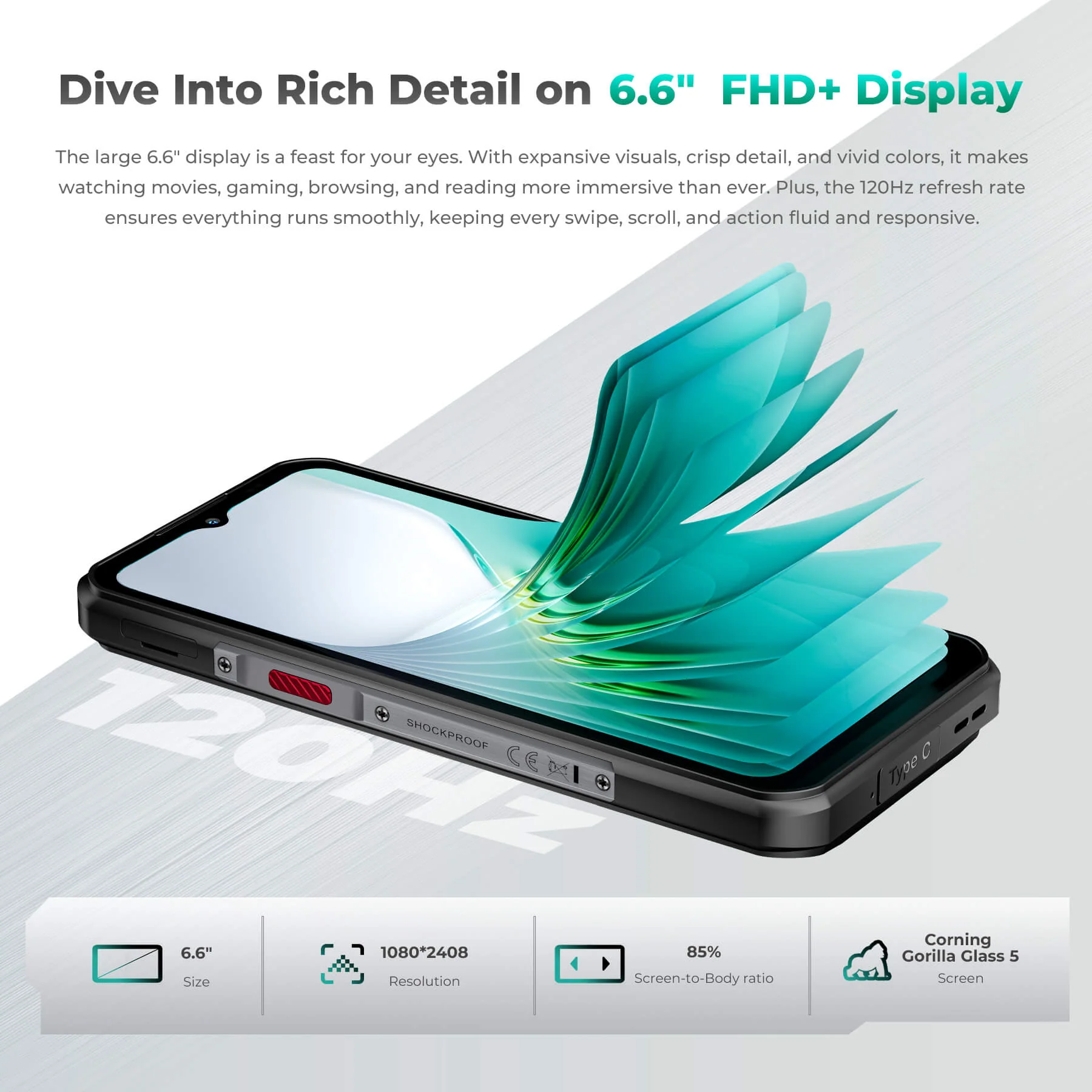 Oukitel WP62 5G Rugged Phone 6.6-inch 11000mAh Battery 108MP Android 15 with NFC(16GB+512GB) - Image 5