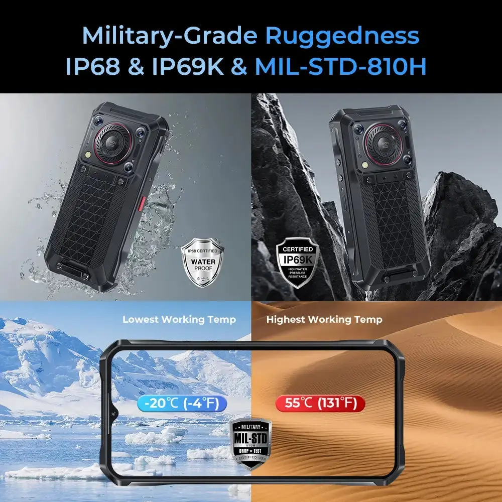 Oukitel WP33Pro 5G Rugged Phone 136dB Loudspeaker 22000mAh 6.6-inch FHD+(24GB+256GB NFC) - Image 9