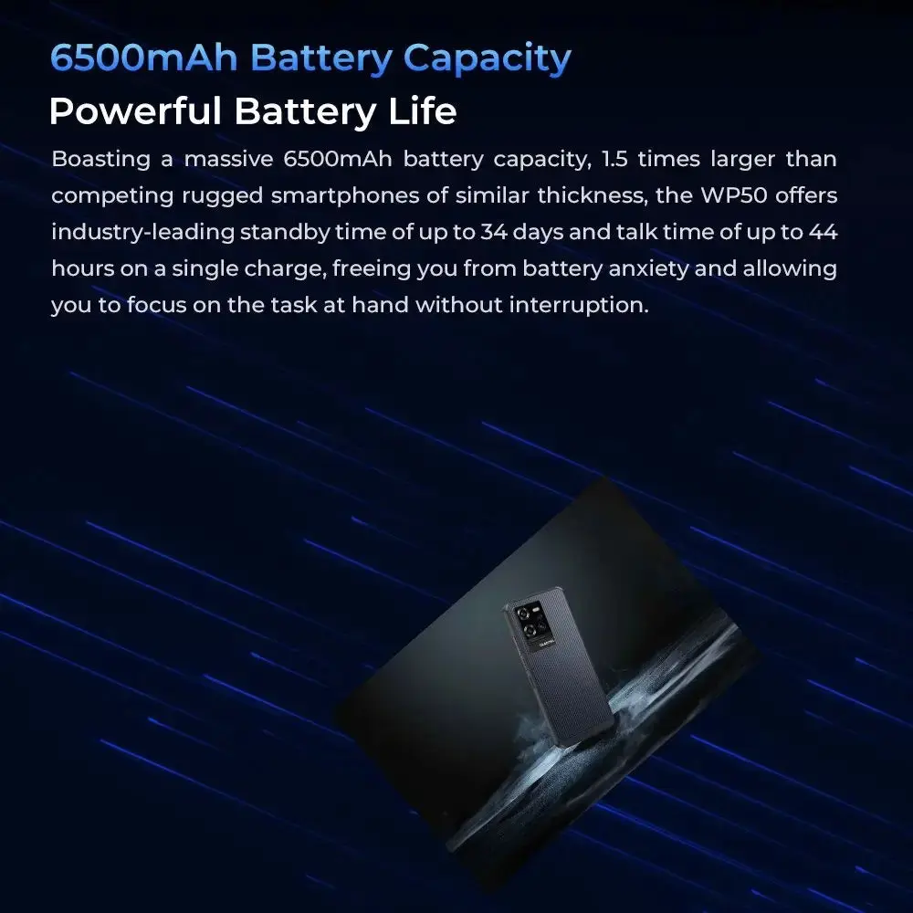 Oukitel WP50 5G Rugged Phone 6.6-inch 6500mAh Big Battery 48MP Camera Android 14(16GB+256GB NFC) - Image 7